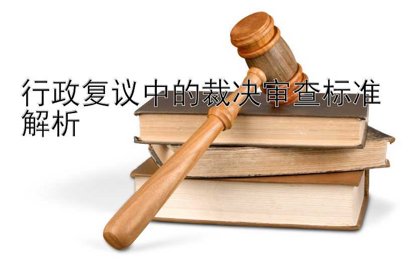 行政复议中的裁决审查标准解析