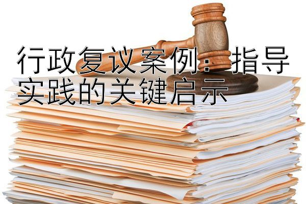 行政复议案例：指导实践的关键启示