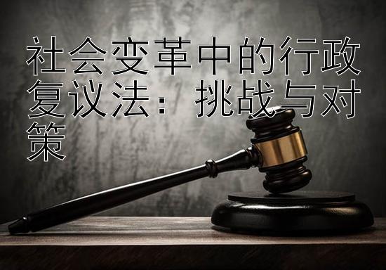 社会变革中的行政复议法：挑战与对策