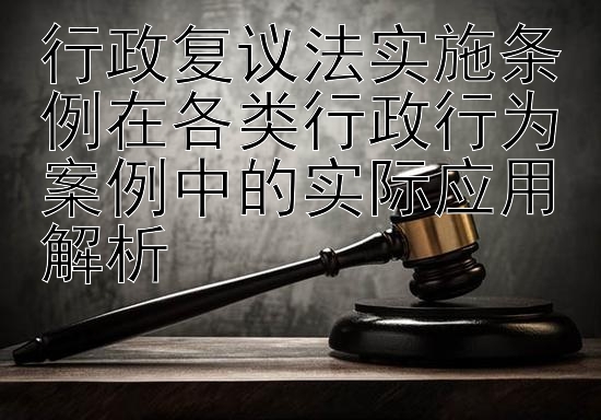 行政复议法实施条例在各类行政行为案例中的实际应用解析