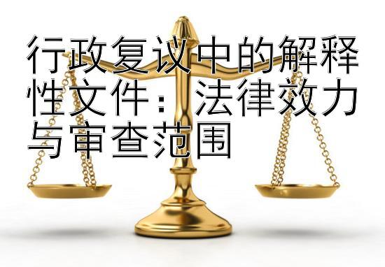 行政复议中的解释性文件：法律效力与审查范围