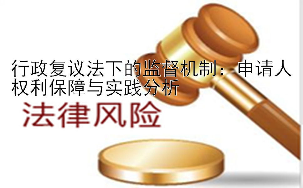 行政复议法下的监督机制：申请人权利保障与实践分析