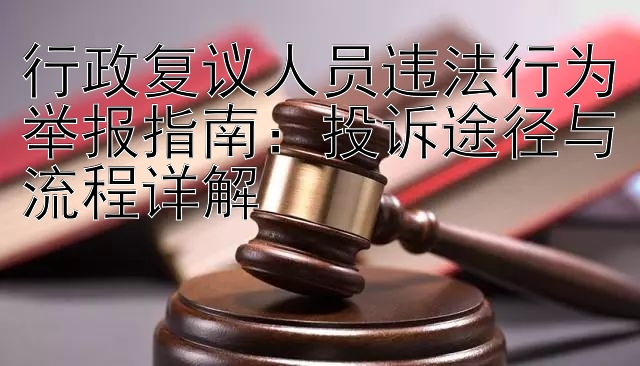 行政复议人员违法行为举报指南：投诉途径与流程详解