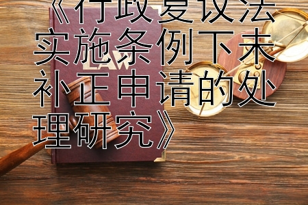 《行政复议法实施条例下未补正申请的处理研究》