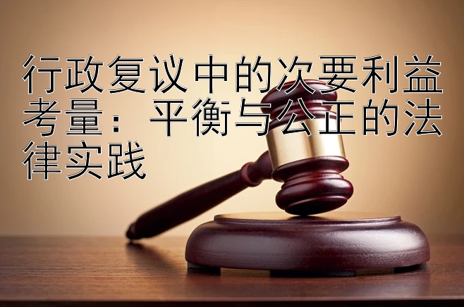 行政复议中的次要利益考量：平衡与公正的法律实践