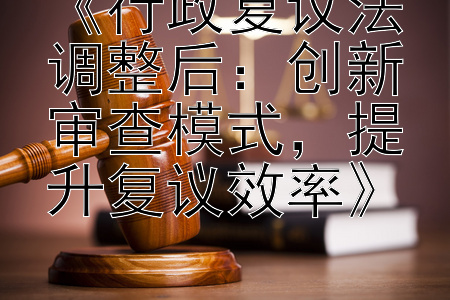 《行政复议法调整后：创新审查模式，提升复议效率》