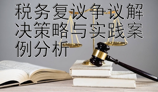 税务复议争议解决策略与实践案例分析