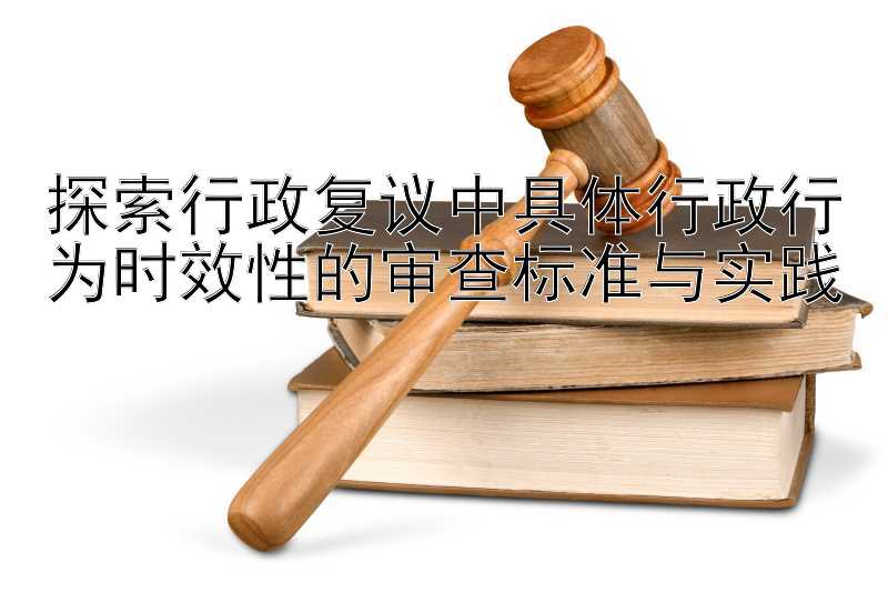 探索行政复议中具体行政行为时效性的审查标准与实践