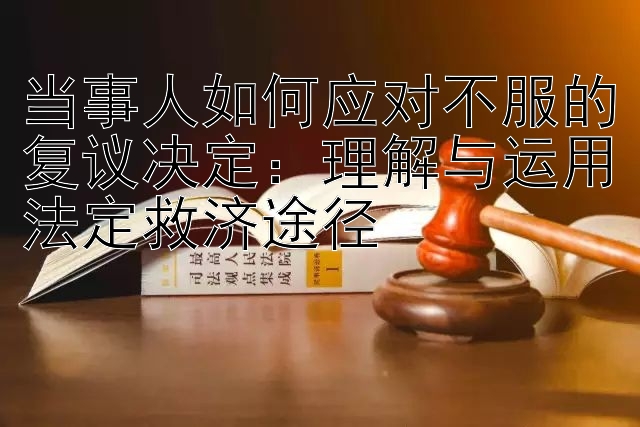 当事人如何应对不服的复议决定：理解与运用法定救济途径