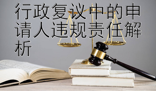 行政复议中的申请人违规责任解析