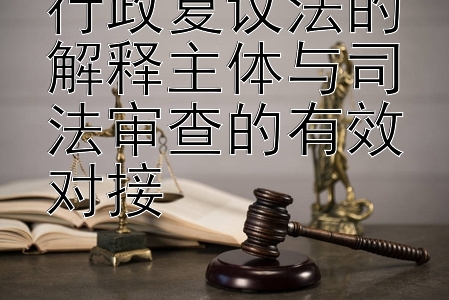 行政复议法的解释主体与司法审查的有效对接