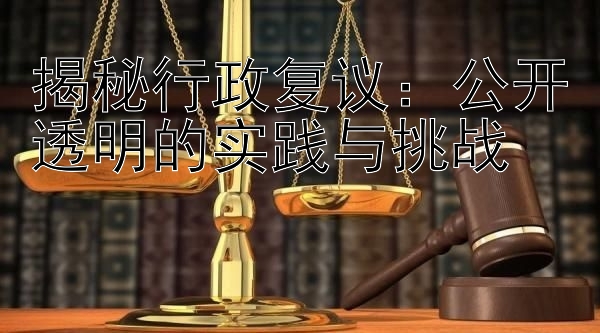 揭秘行政复议：公开透明的实践与挑战