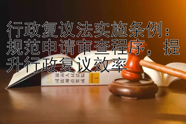 行政复议法实施条例：规范申请审查程序，提升行政复议效率