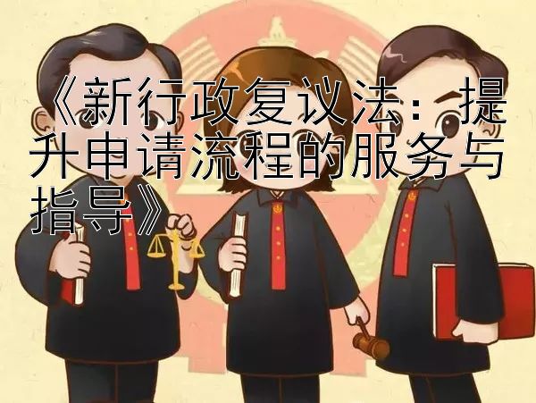 《新行政复议法：提升申请流程的服务与指导》