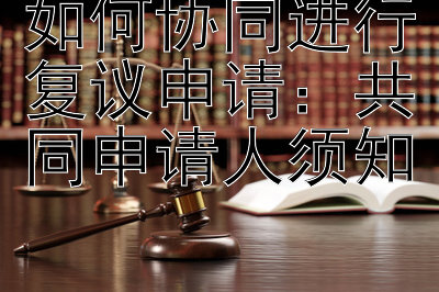 如何协同进行复议申请：共同申请人须知