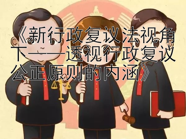 《新行政复议法视角下——透视行政复议公正原则的内涵》