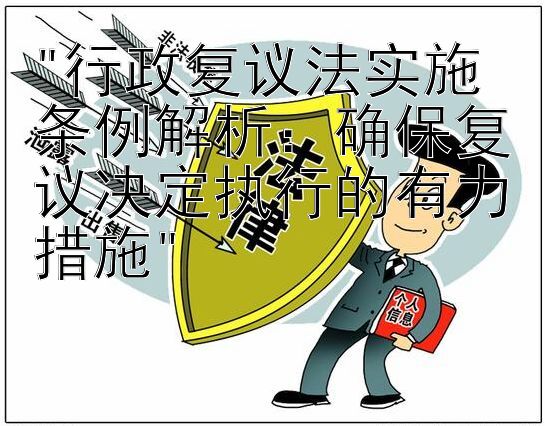 行政复议法实施条例解析：确保复议决定执行的有力措施