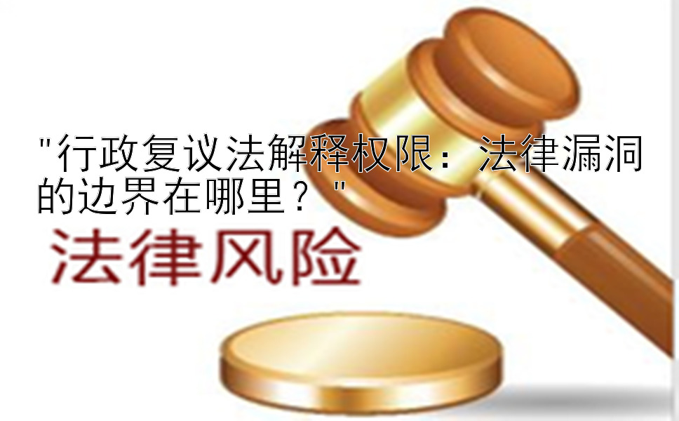 行政复议法解释权限：法律漏洞的边界在哪里？