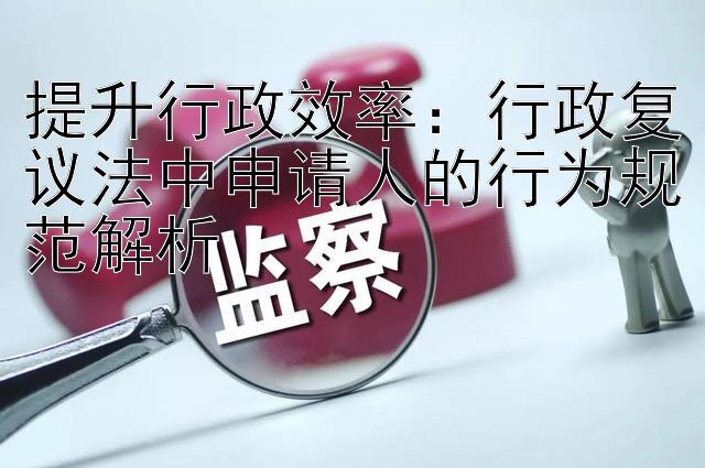 提升行政效率：行政复议法中申请人的行为规范解析