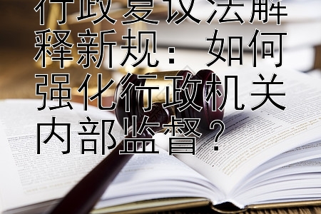 行政复议法解释新规：如何强化行政机关内部监督？