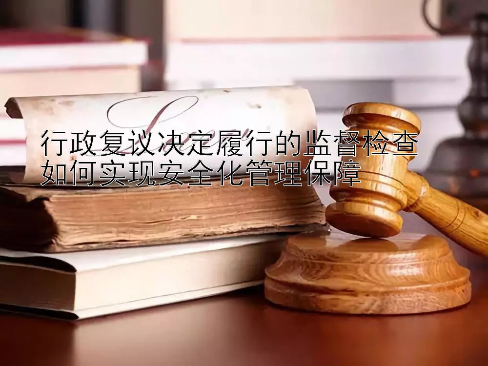 行政复议决定履行的监督检查  
如何实现安全化管理保障